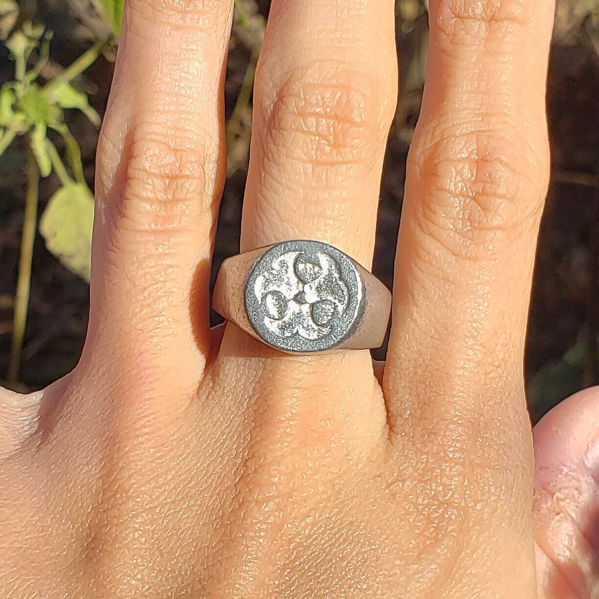 Biohazard wax seal signet ring