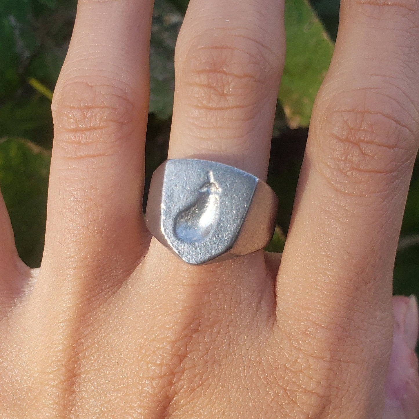 Eggplant wax seal signet ring