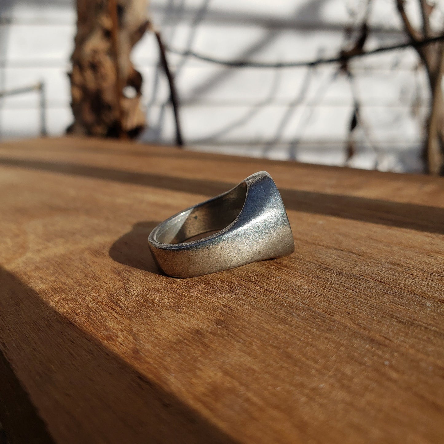 sun and moon face wax seal signet ring