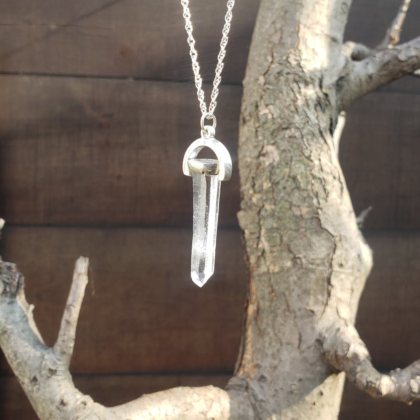 Sator Square Quartz crystal tower pendant