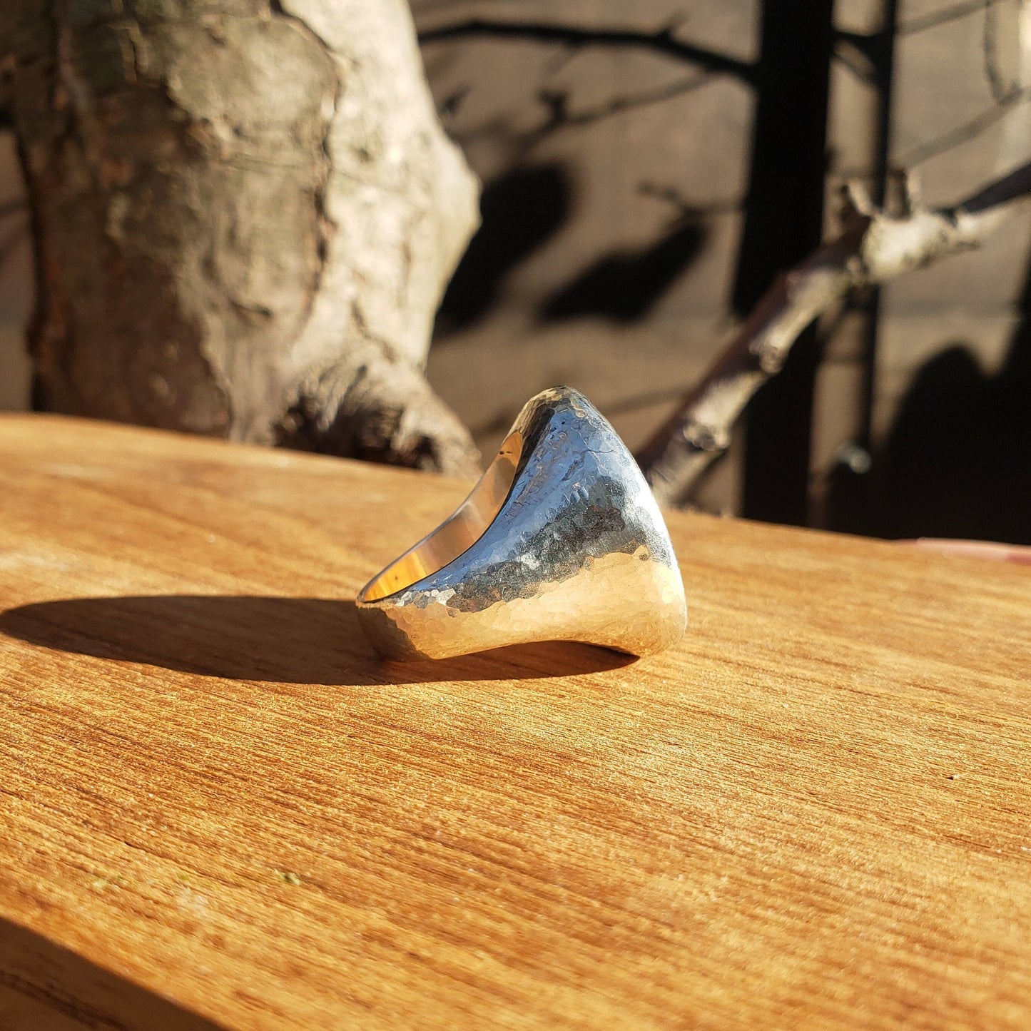 Ouroboros agate geode silver ring