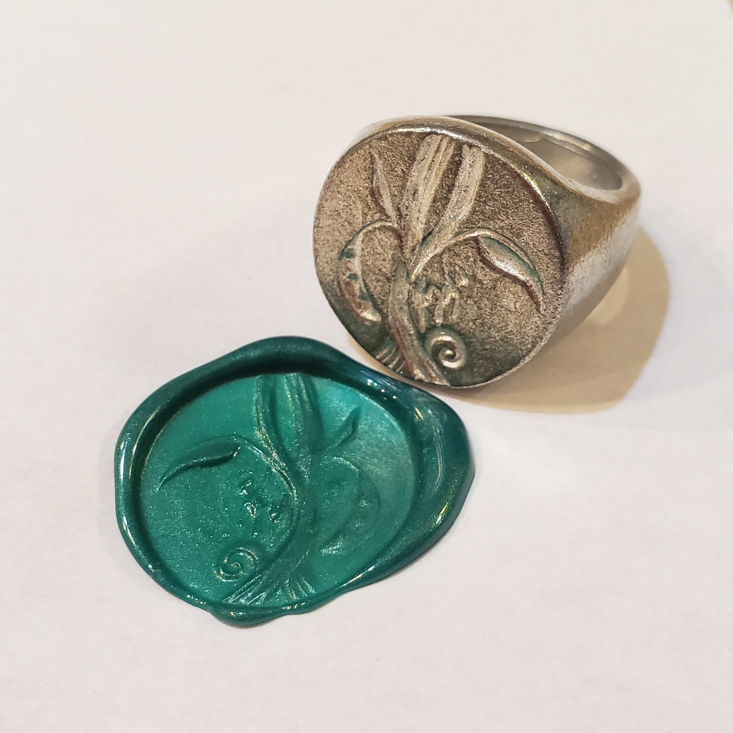 Jack and the beanstalk wax seal signet ring