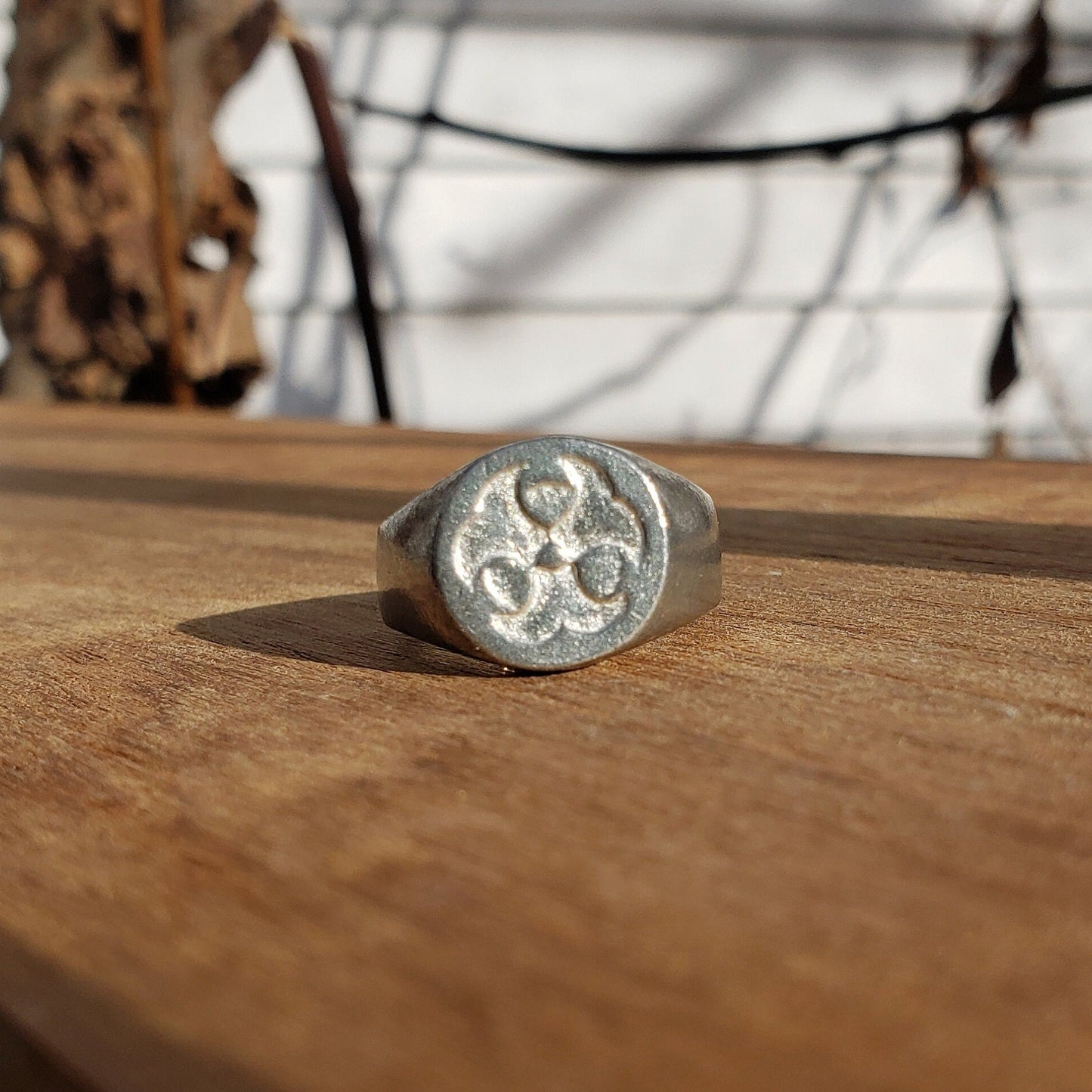 Biohazard wax seal signet ring