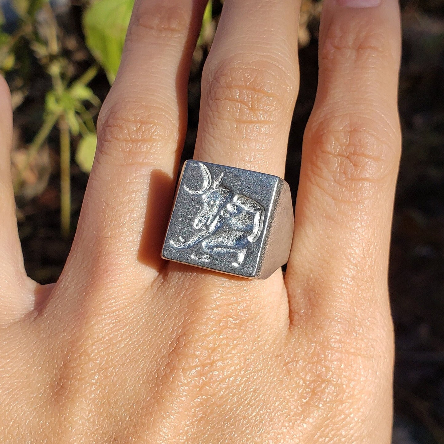 Minotaur wax seal signet ring