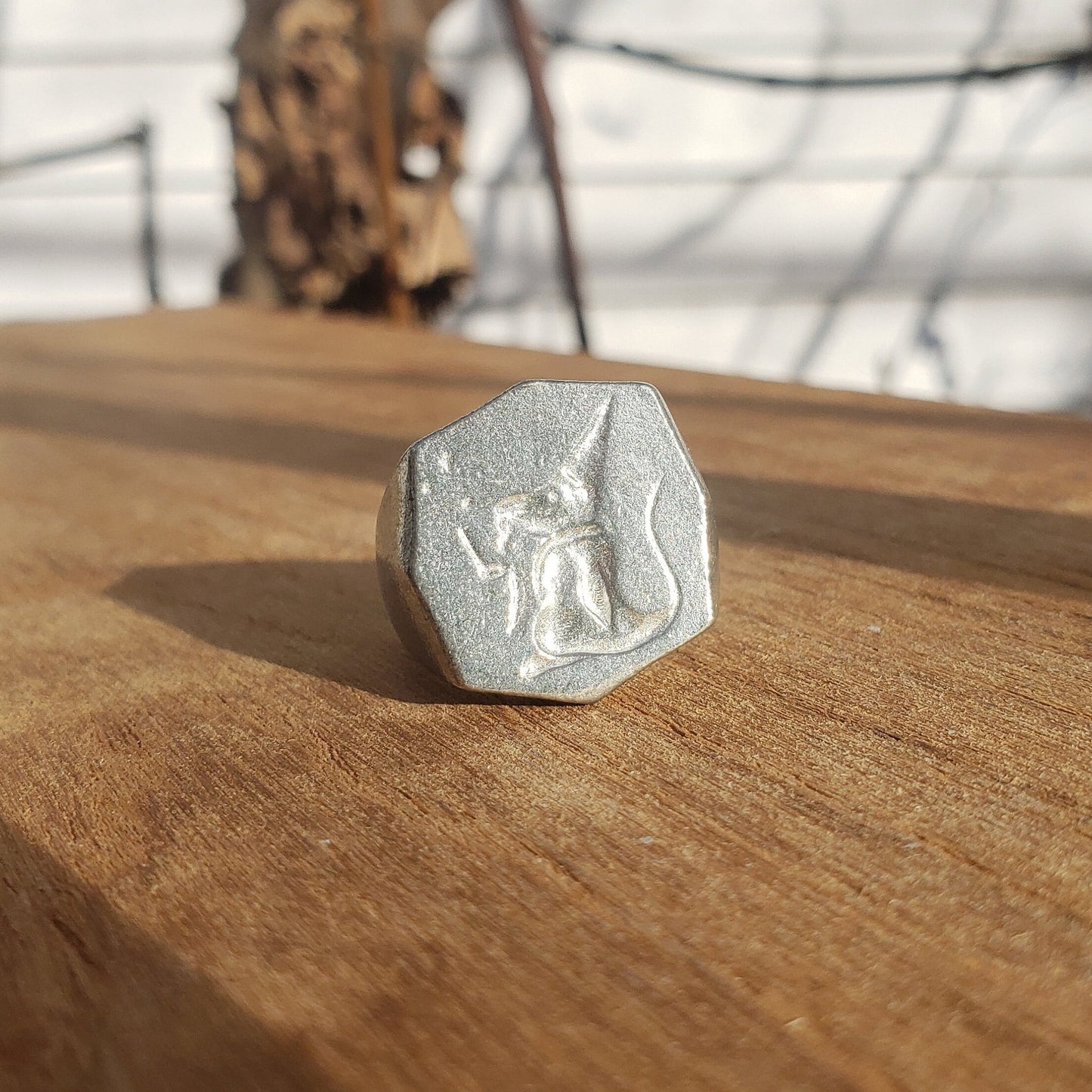 Magic mouse wax seal signet ring