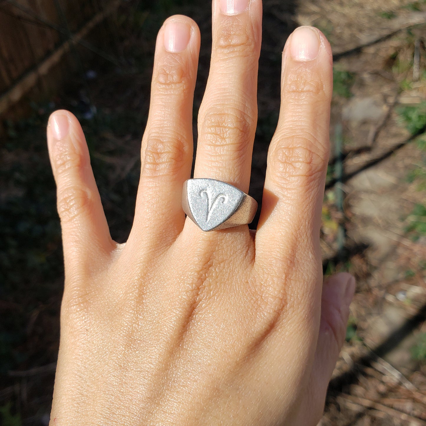 Aries sign wax seal signet ring