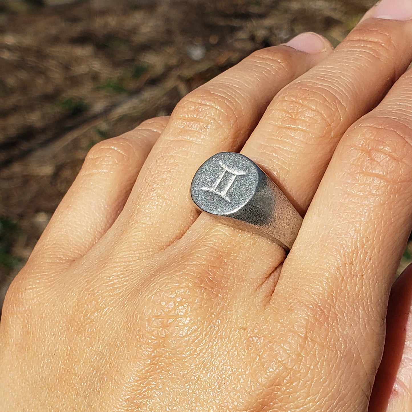 Gemini sign wax seal signet ring