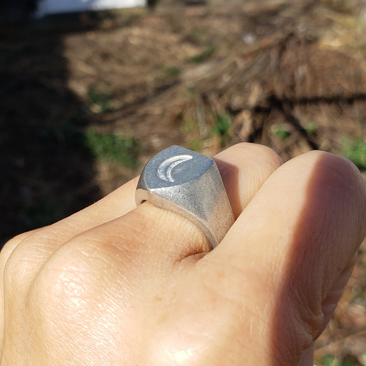 Moon sign wax seal signet ring