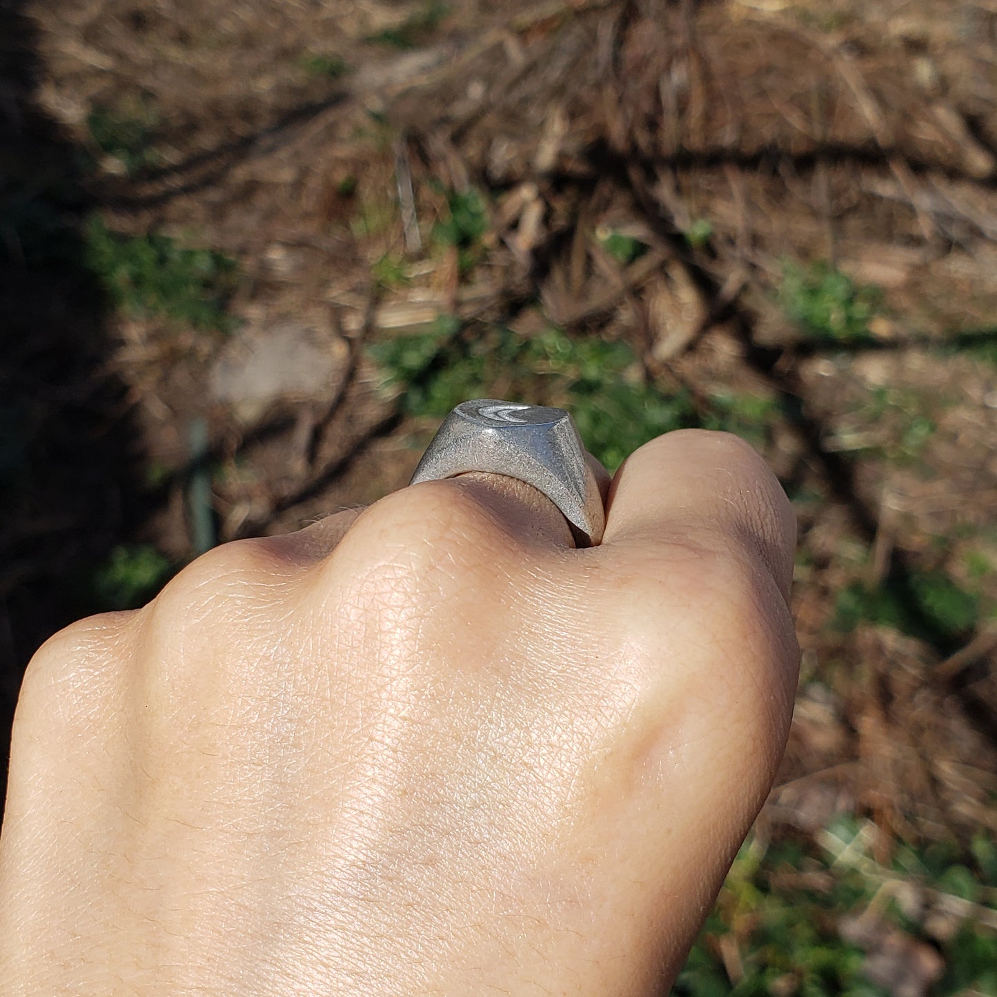 Moon sign wax seal signet ring