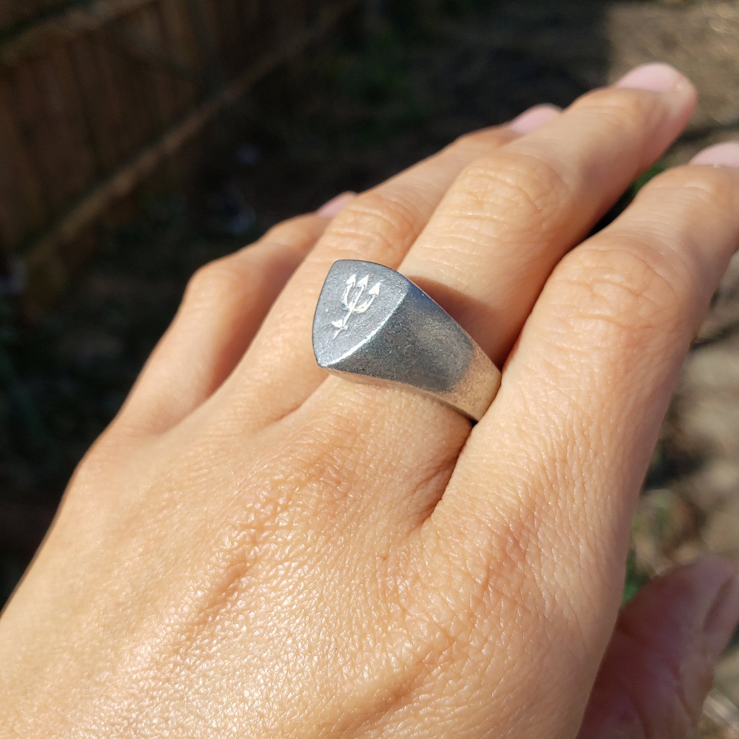 Neptune sign wax seal signet ring