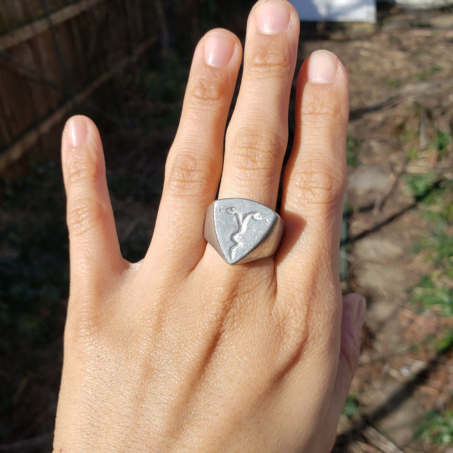 2 headed snake wax seal signet ring