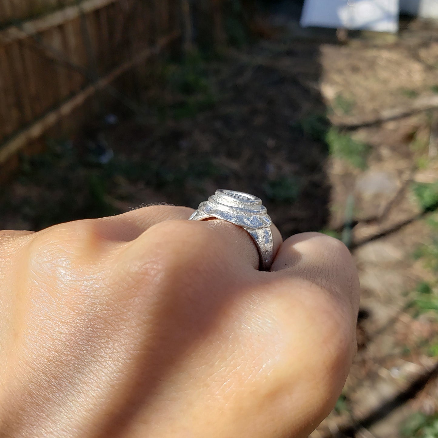 Button wax seal signet ring