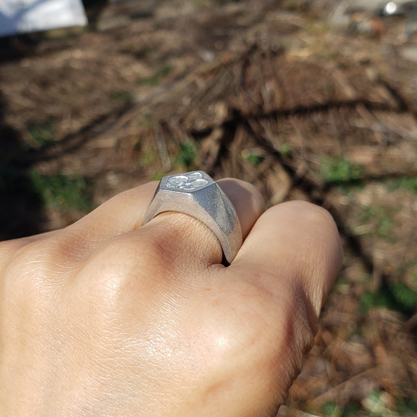 Orchid wax seal signet ring