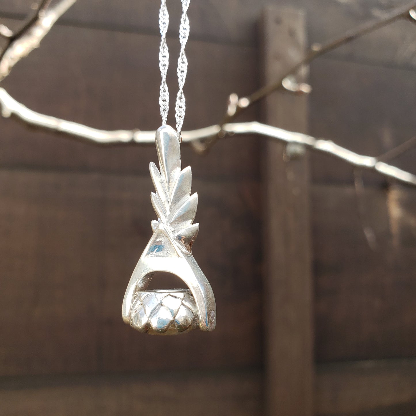 Citrine pineapple intaglio pendant