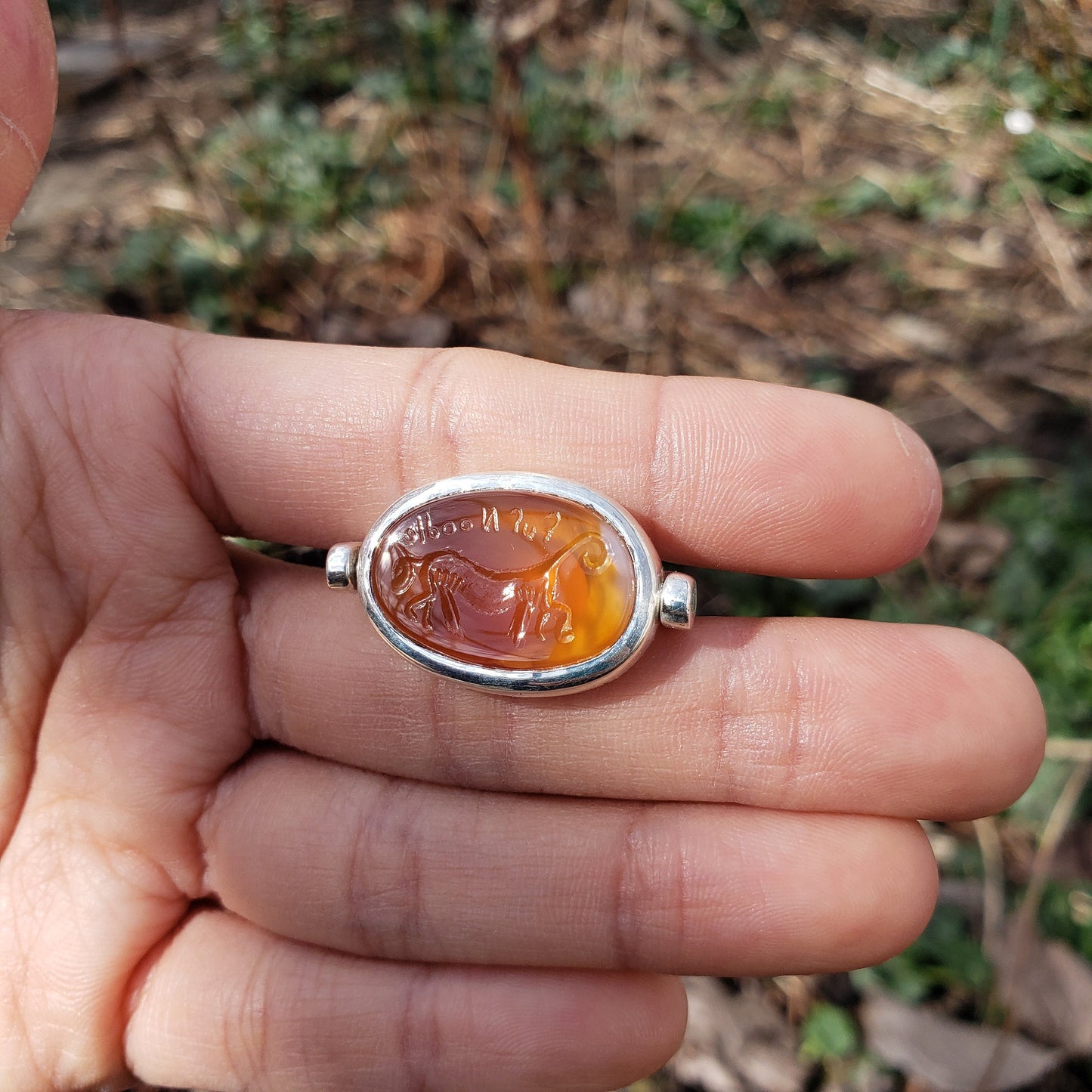 Carnelian fur noodle pendant