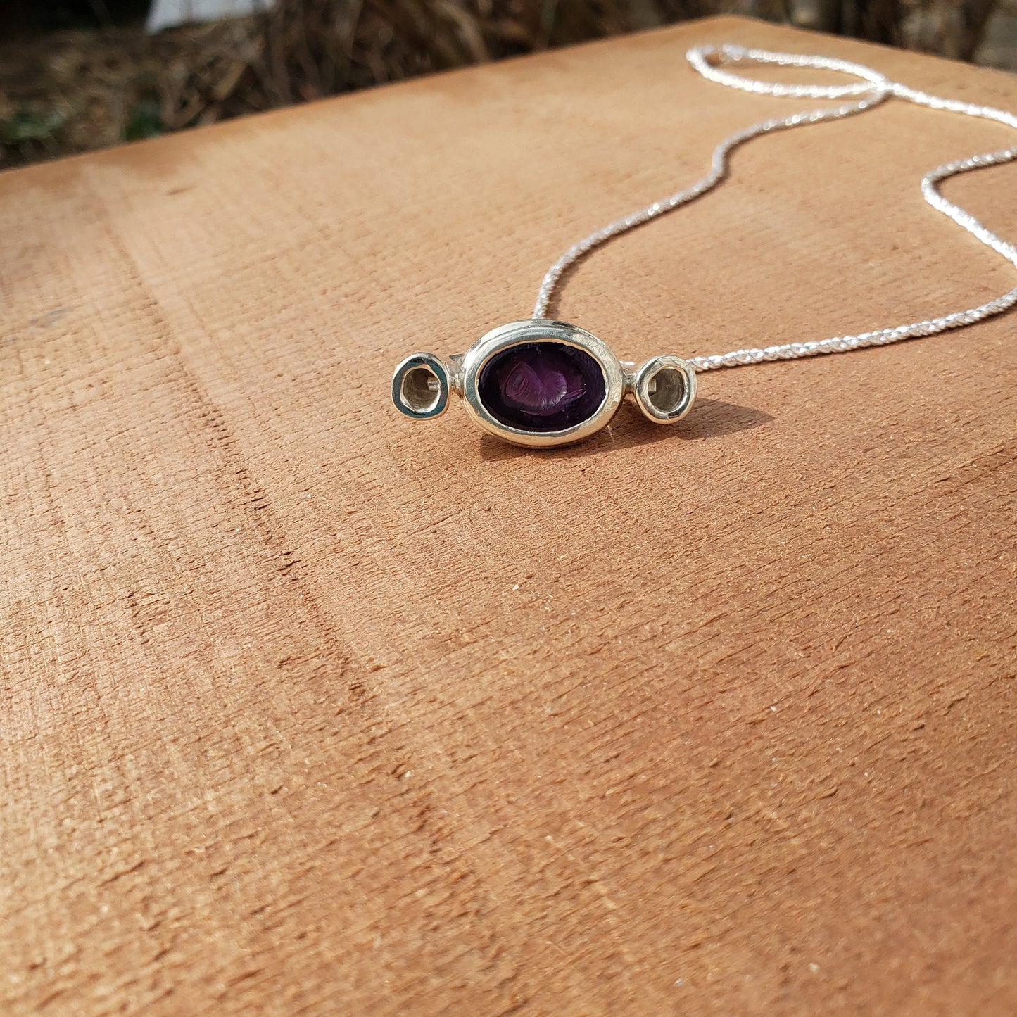 Amethyst horn pendant