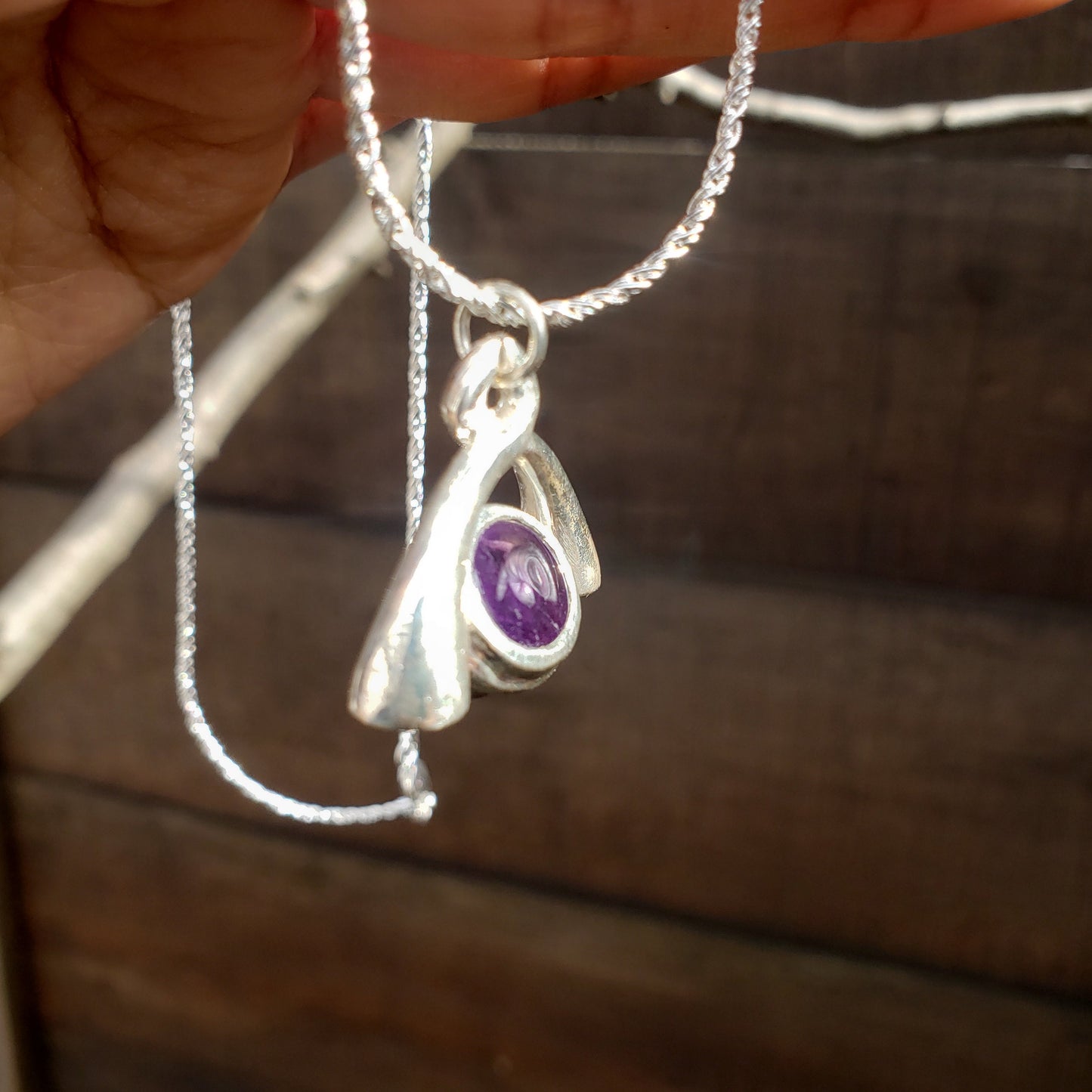 Amethyst horn pendant