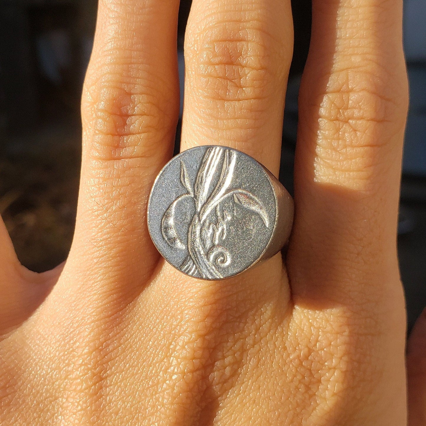 Jack and the beanstalk wax seal signet ring