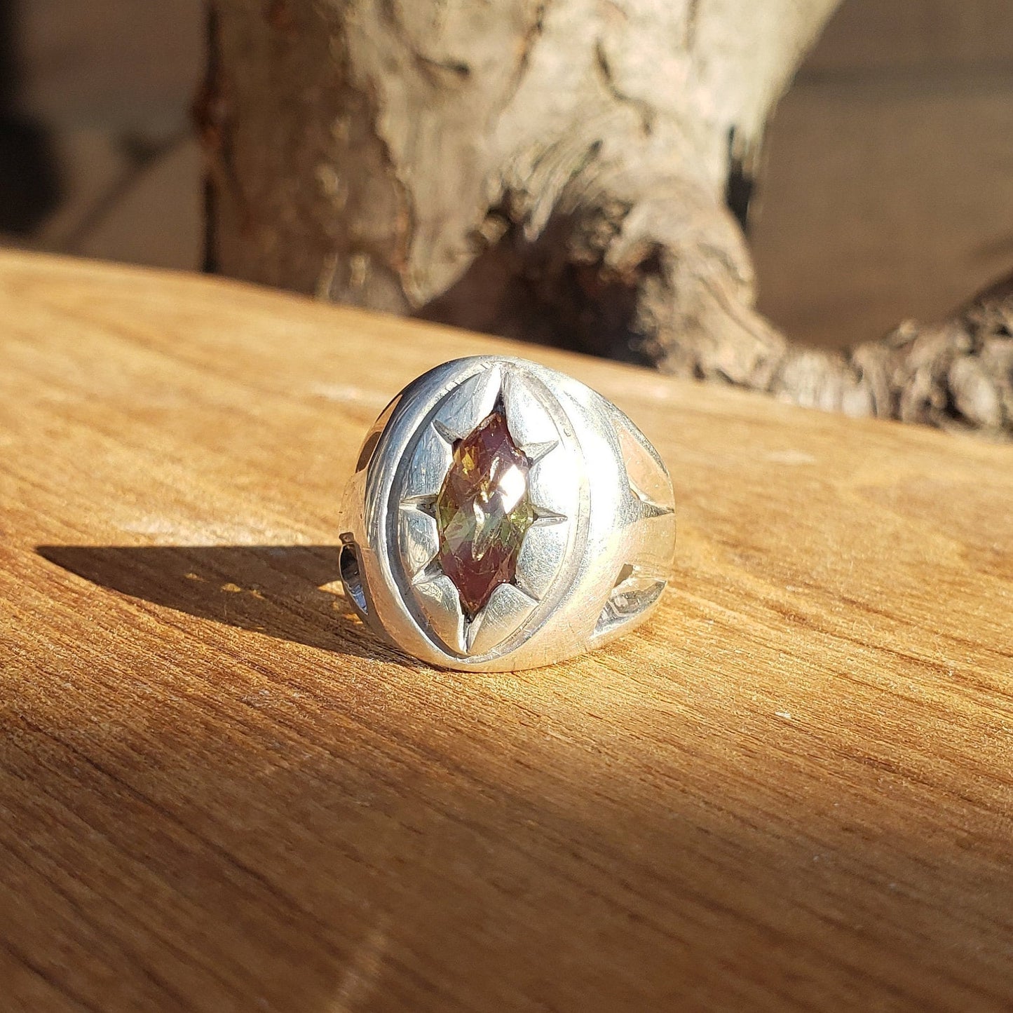 CrYAG pepperboard silver ring