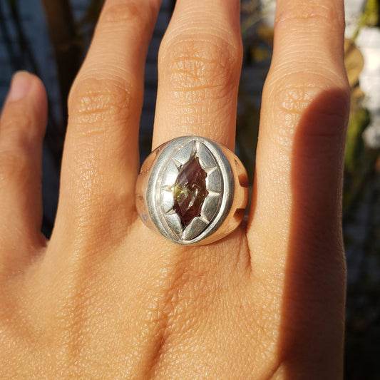 CrYAG pepperboard silver ring