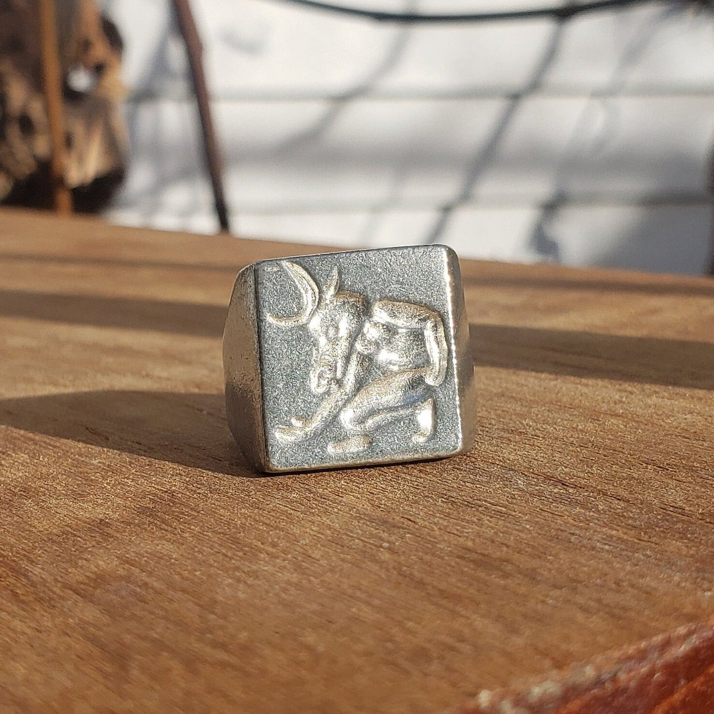 Minotaur wax seal signet ring