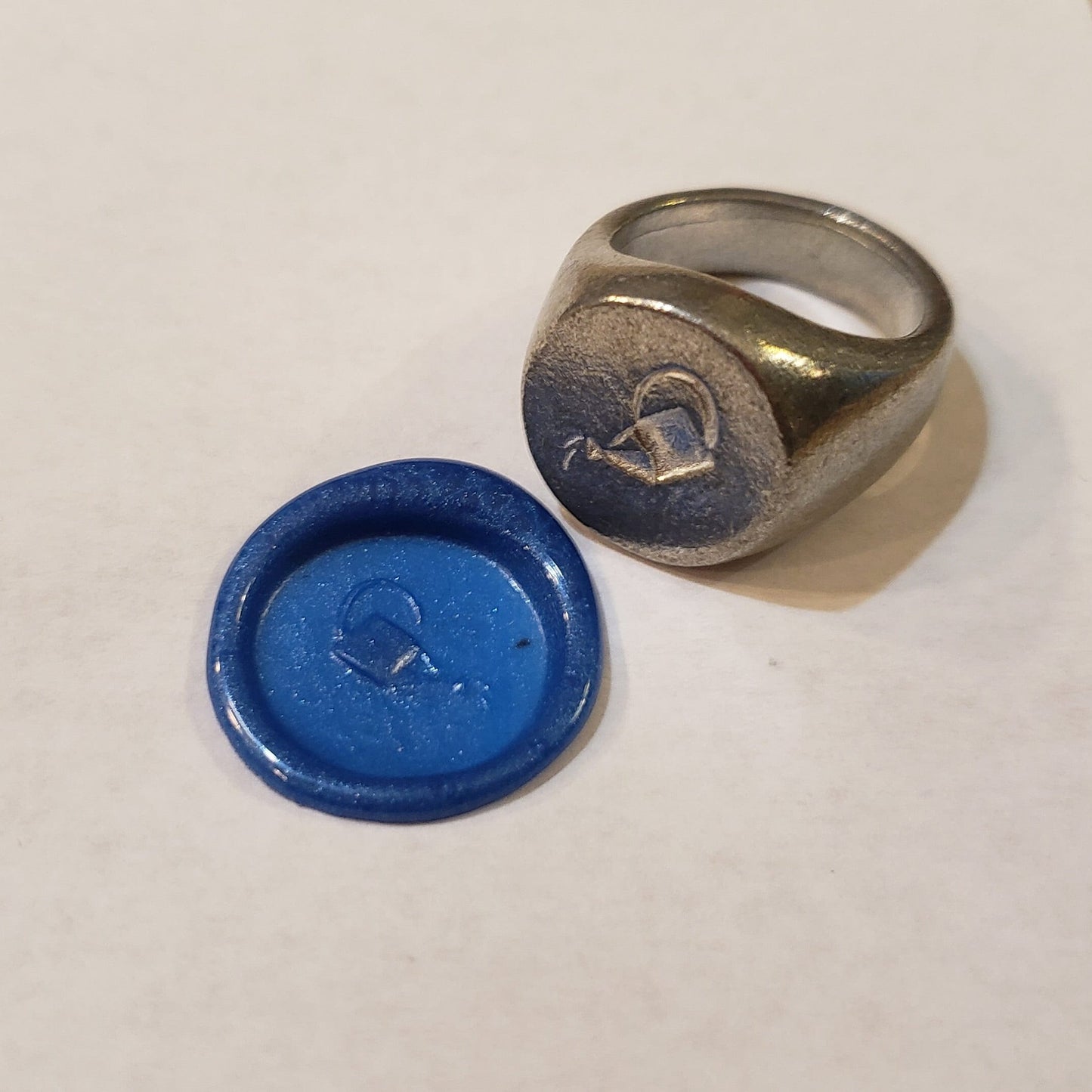 Watering can wax seal signet ring