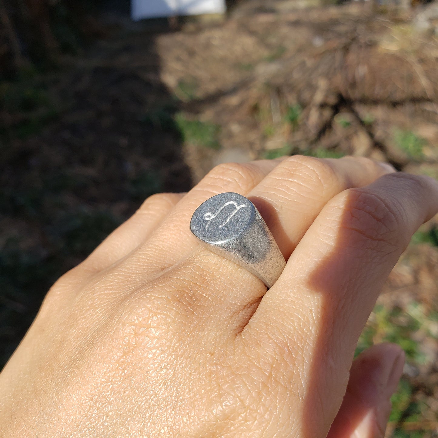 Capricorn sign wax seal signet ring