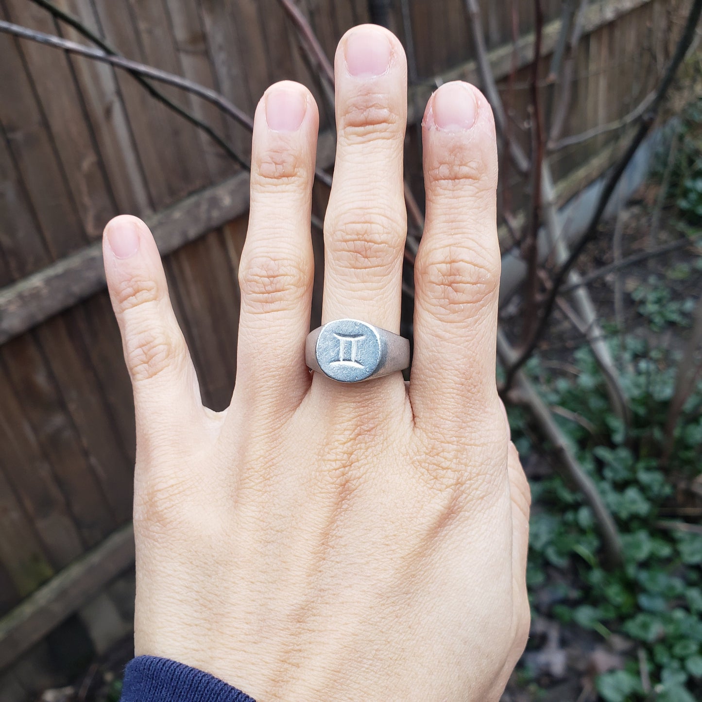 Gemini sign wax seal signet ring