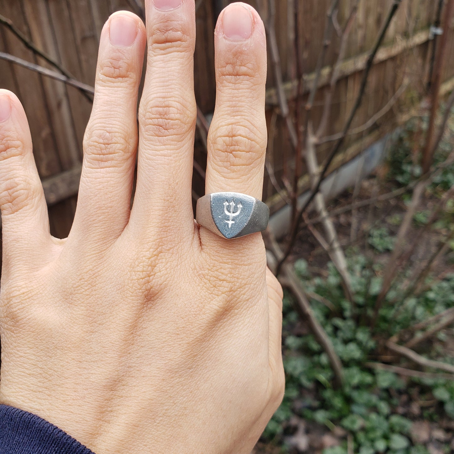 Neptune sign wax seal signet ring