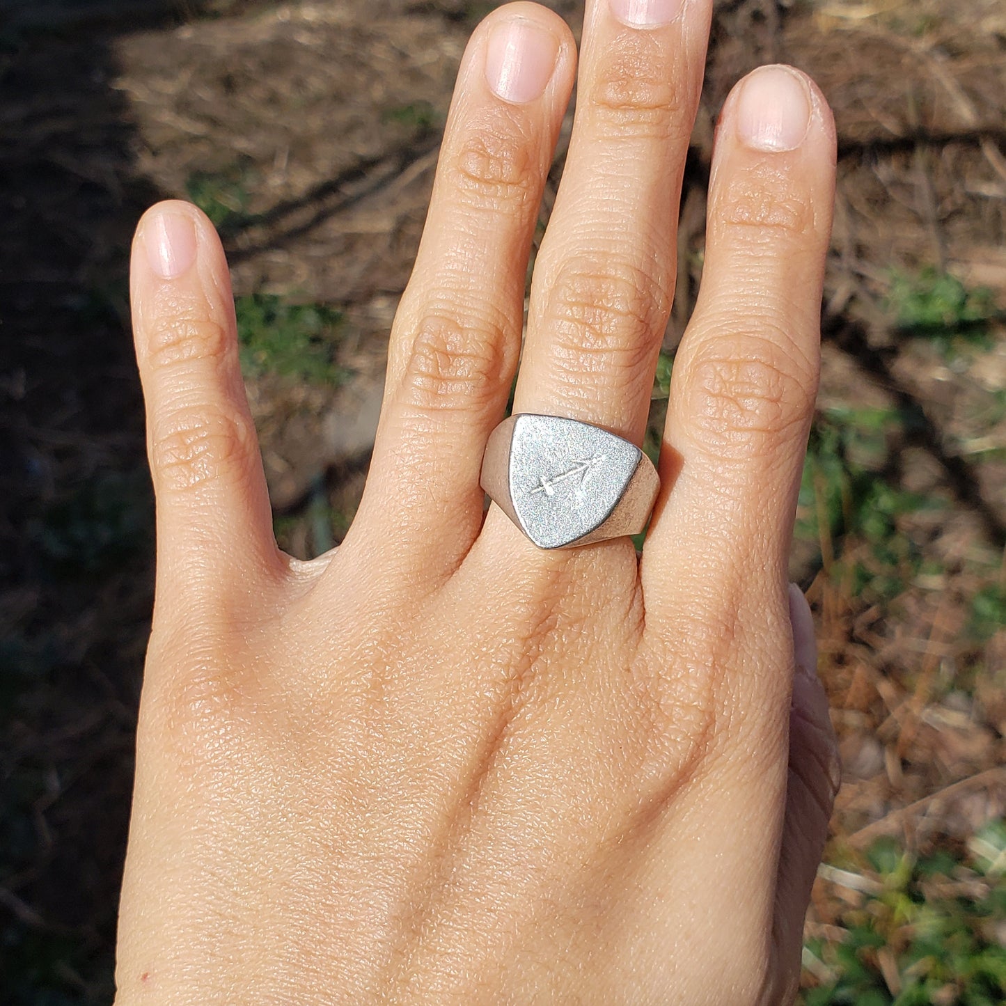 Sagittarius sign wax seal signet ring