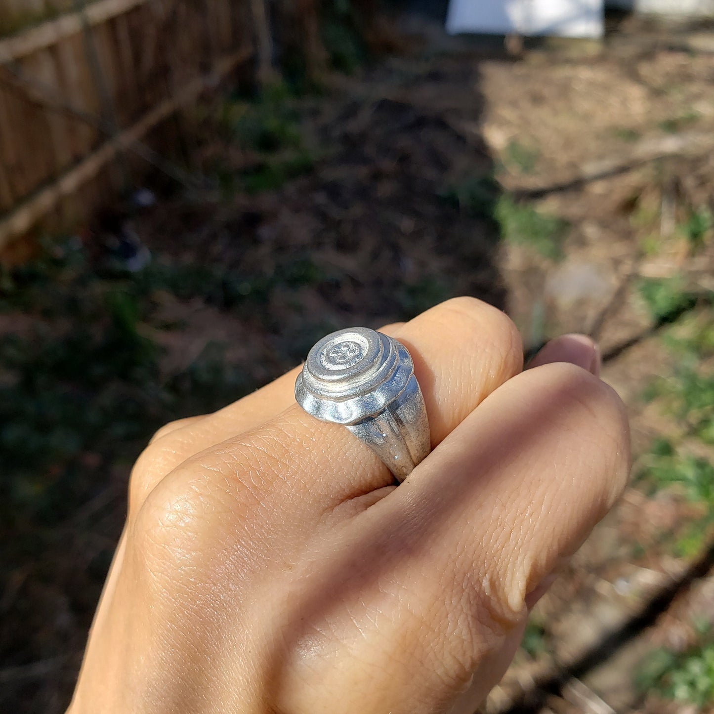 Button wax seal signet ring