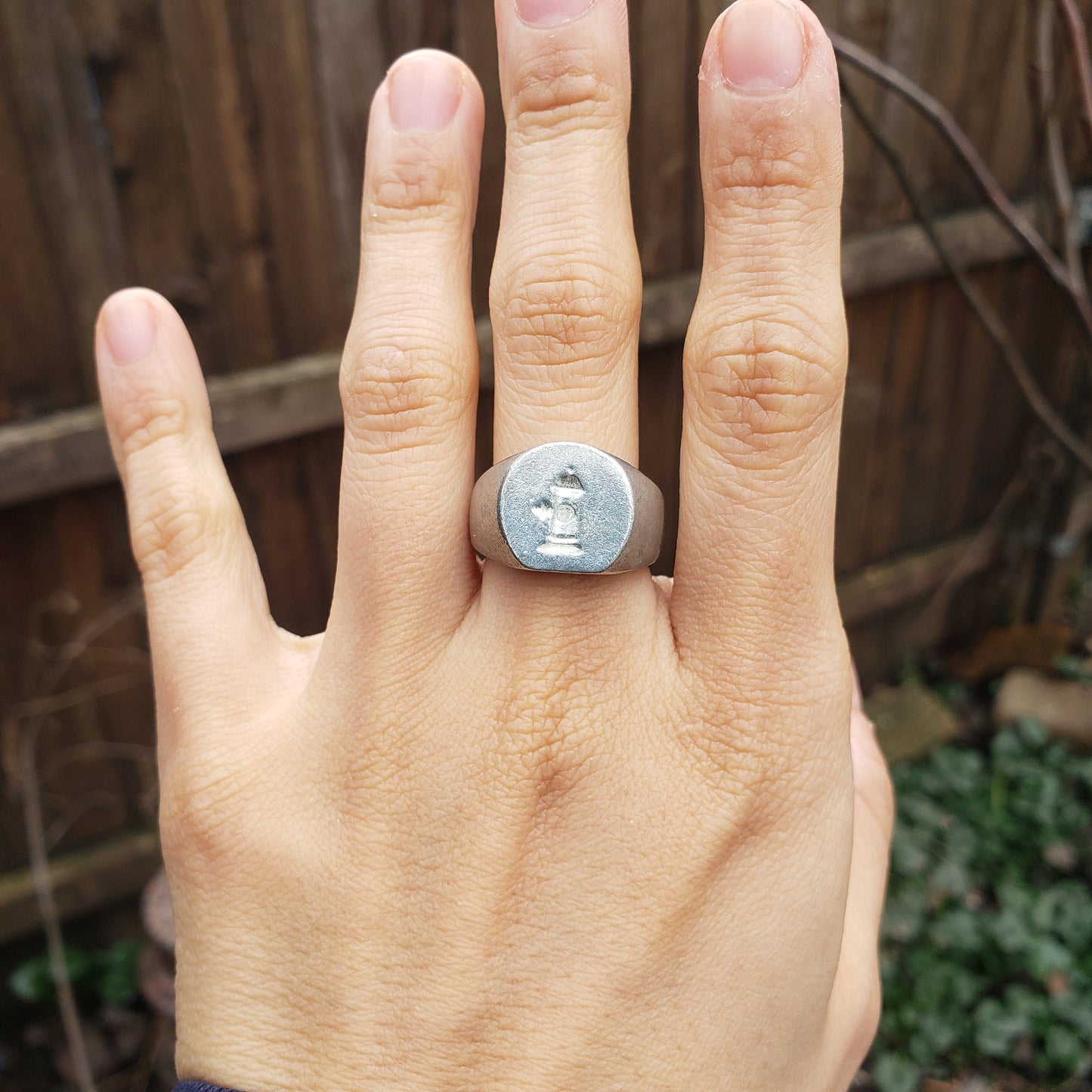 Fire hydrant wax seal signet ring