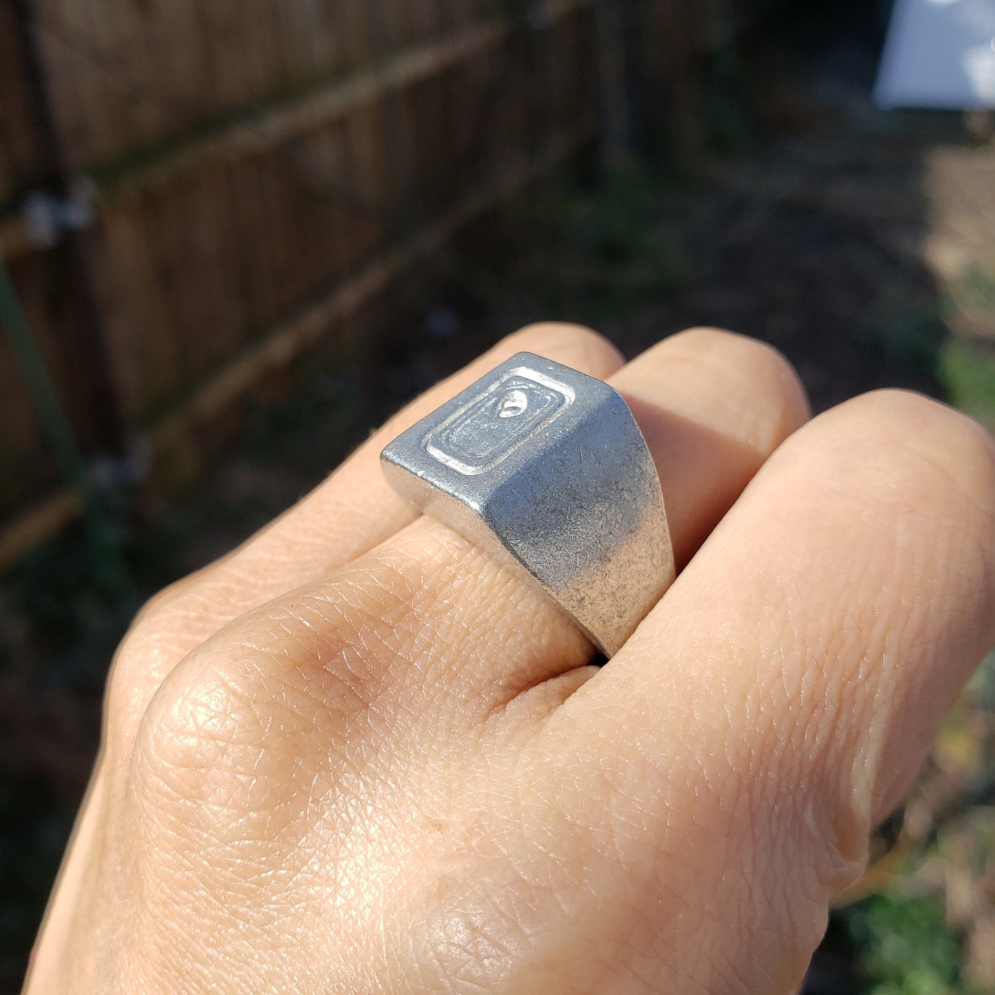 Sardine can wax seal signet ring