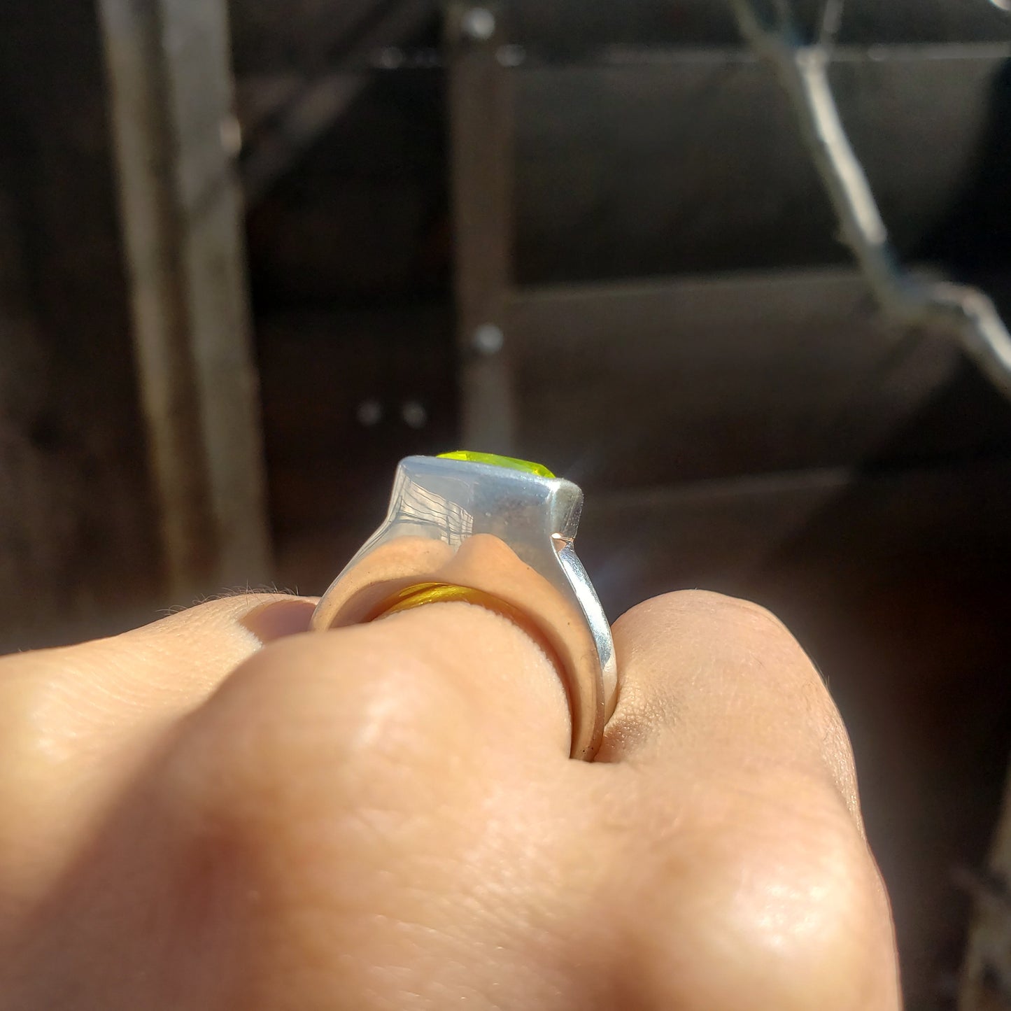 YAG citrus silver ring