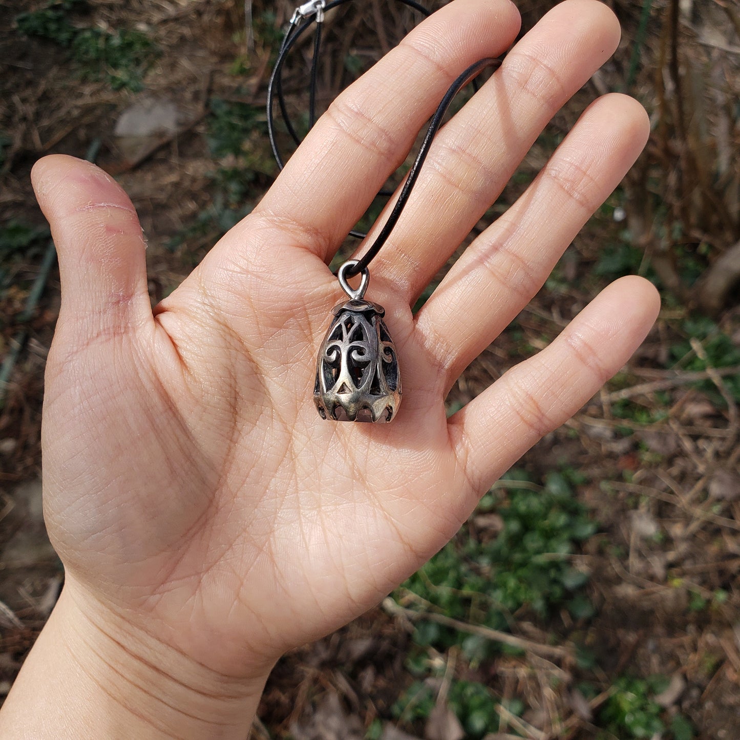 Rose quartz fairy pendant