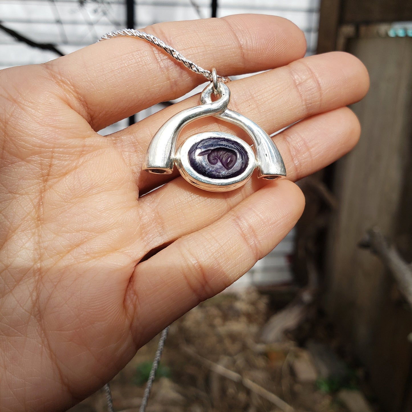 Amethyst horn pendant