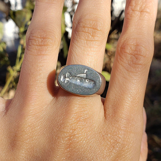 Submarine wax seal signet ring