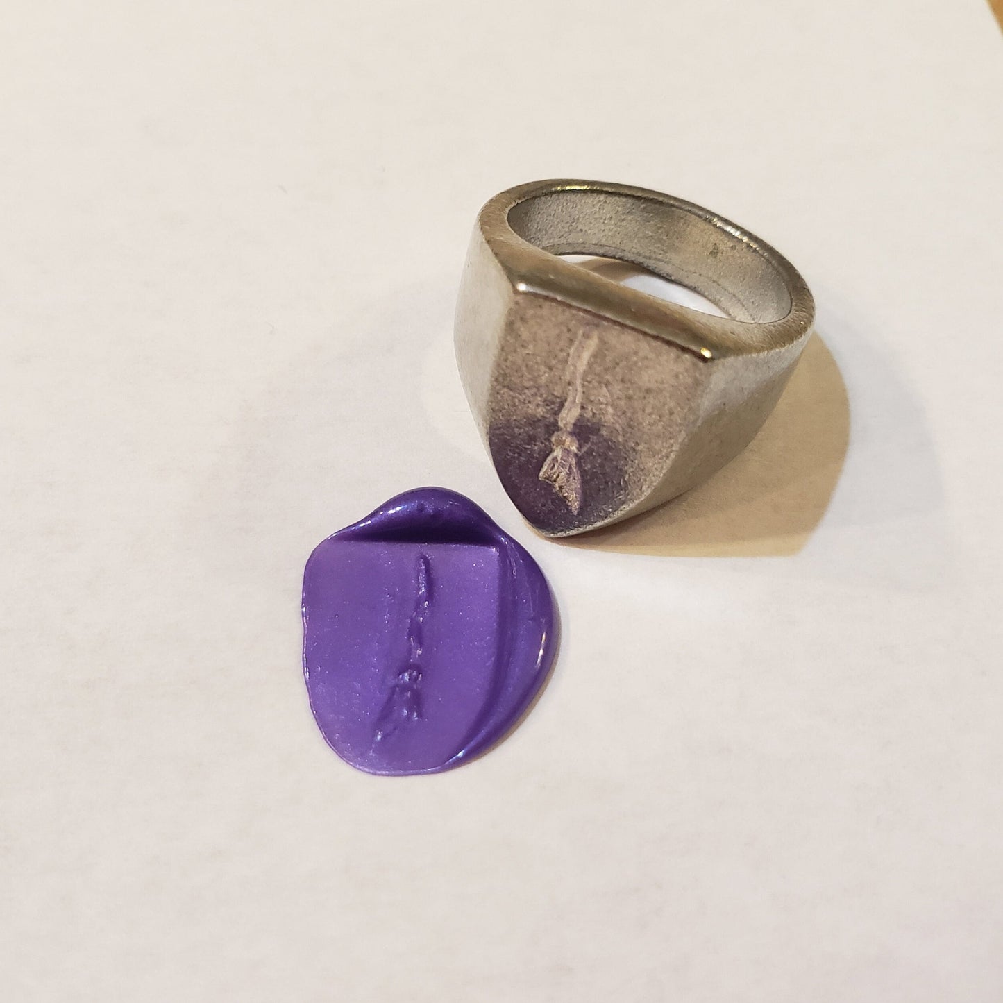 Broom wax seal signet ring