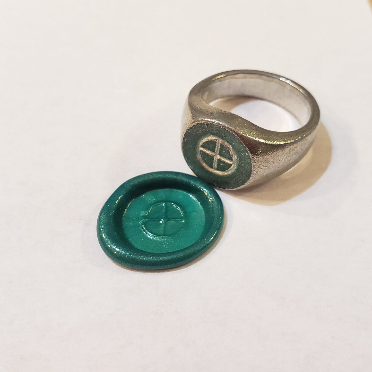 Earth sign wax seal signet ring