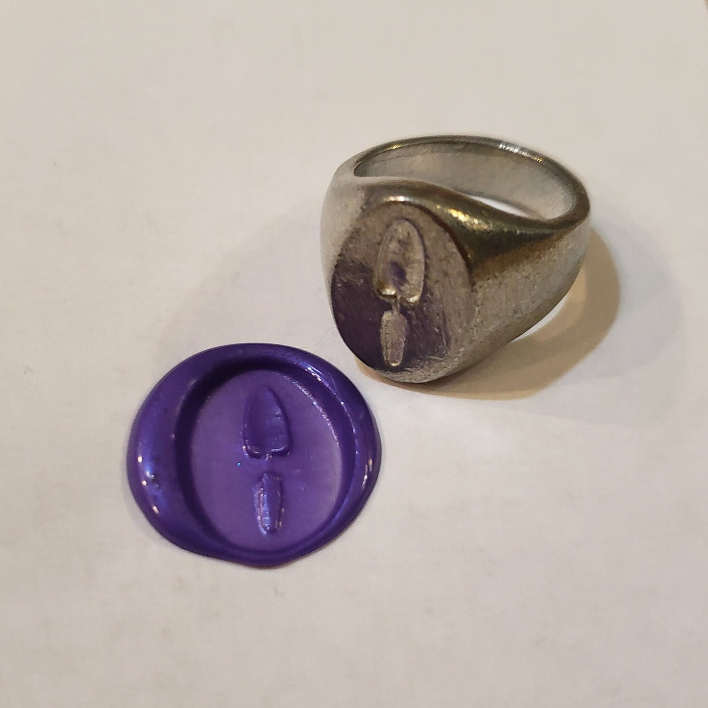 Trowel wax seal signet ring