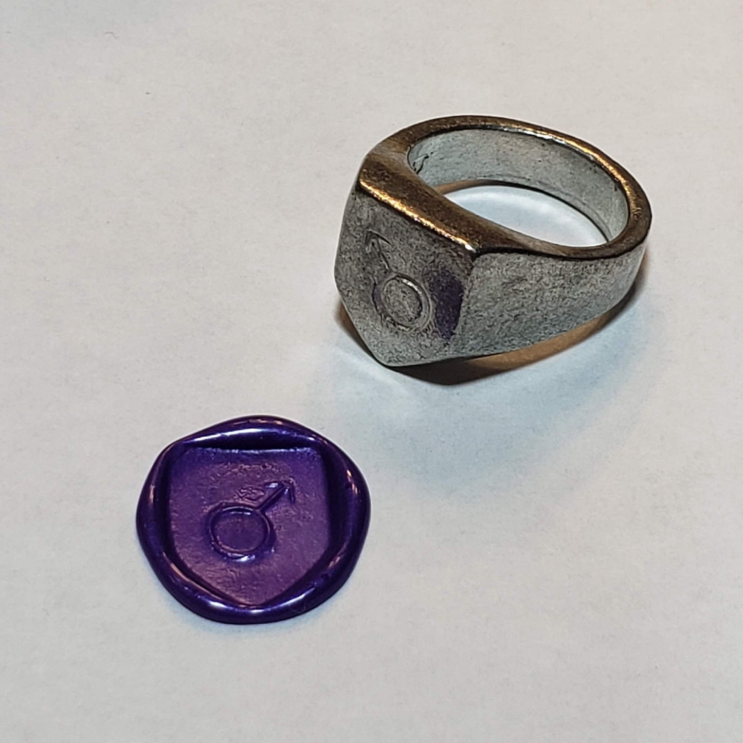 Mars sign wax seal signet ring