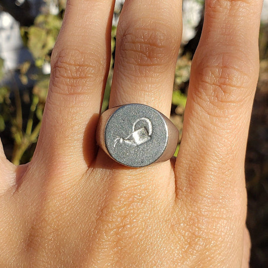 Watering can wax seal signet ring