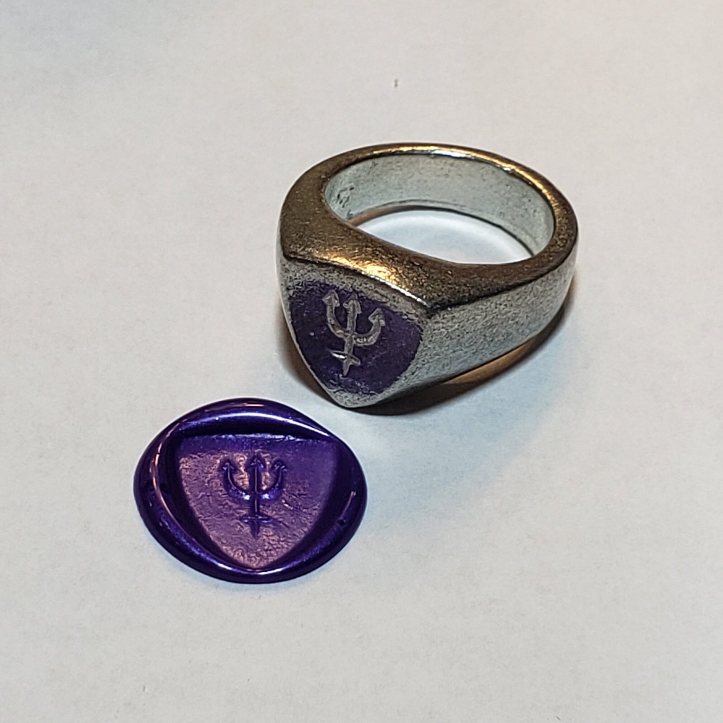 Neptune sign wax seal signet ring