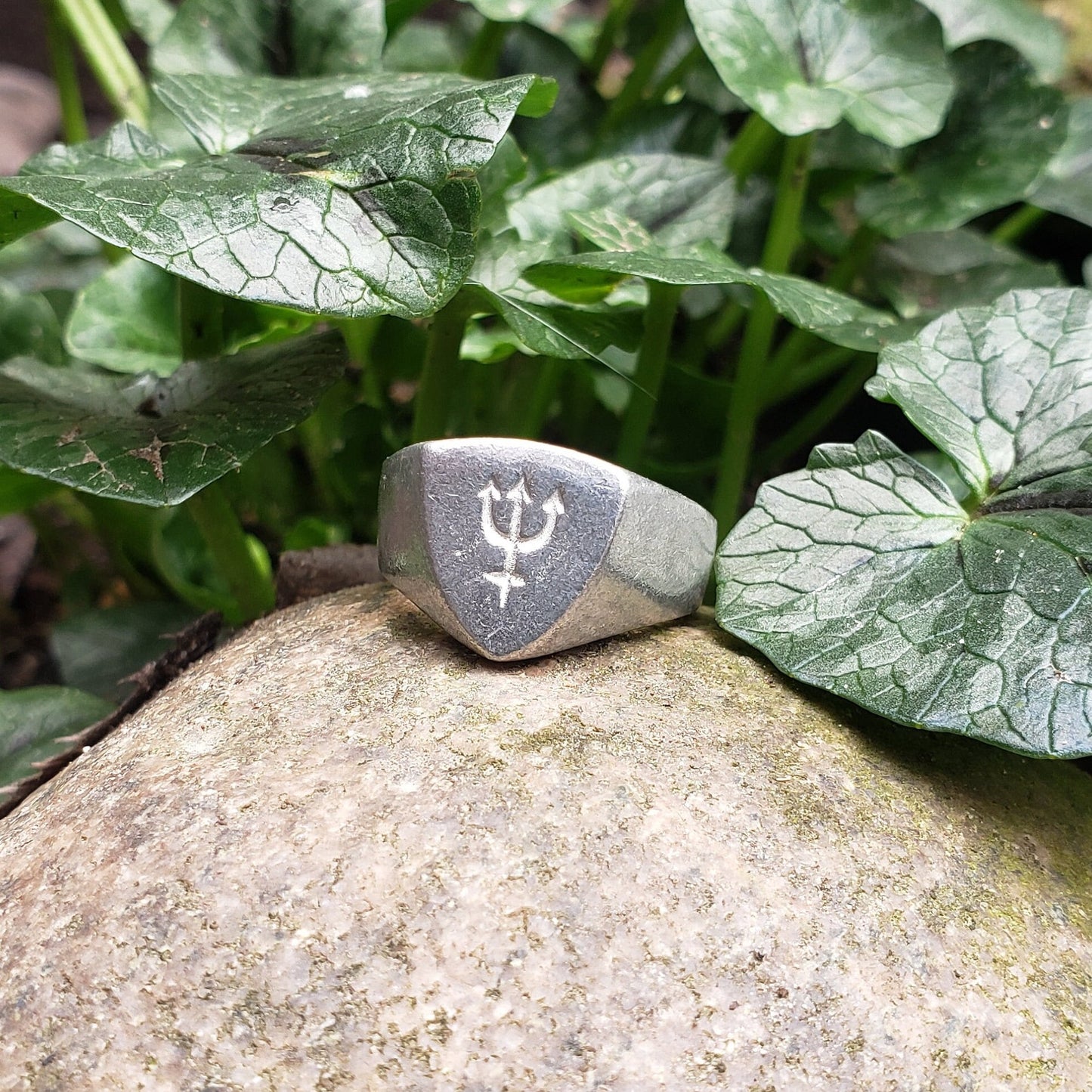 Neptune sign wax seal signet ring