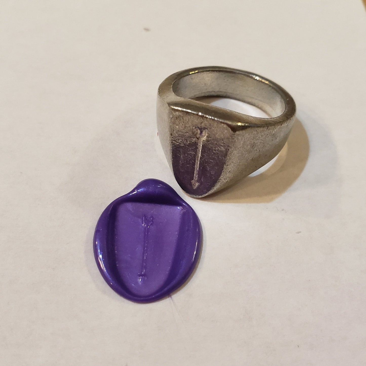 Arrow wax seal signet ring