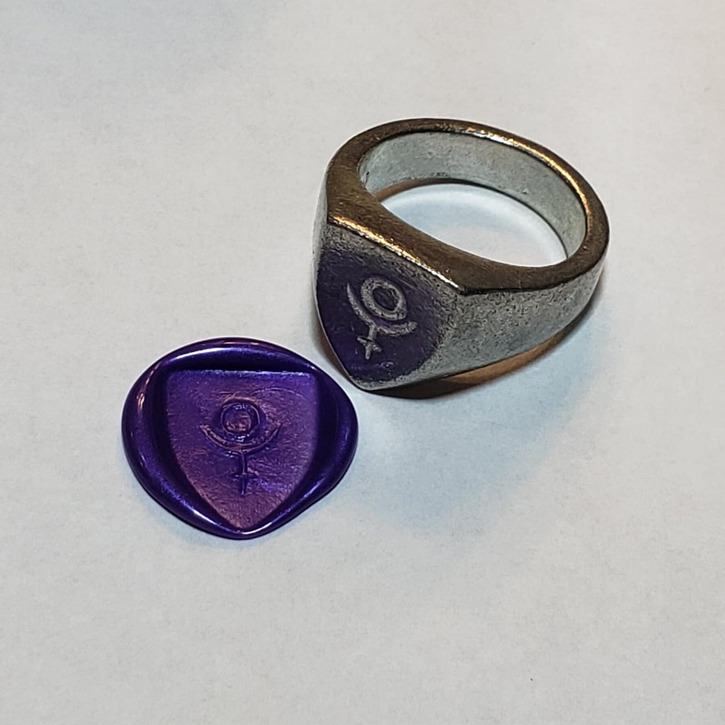 Pluto sign wax seal signet ring