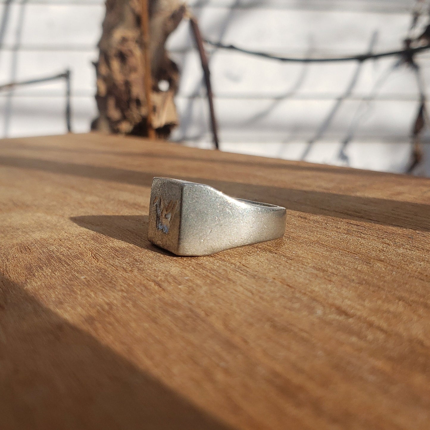 Origami crane wax seal signet ring