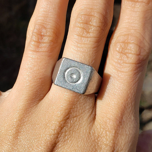 Sun sign wax seal signet ring