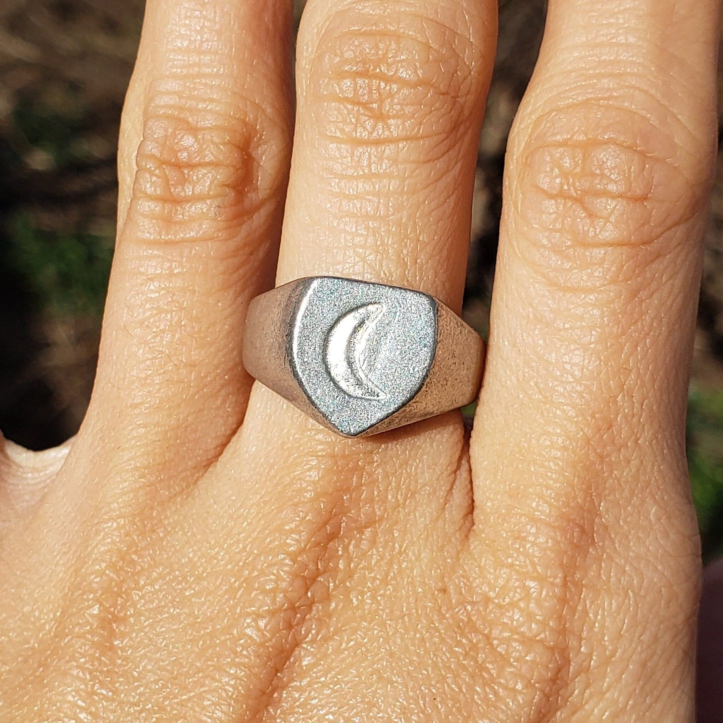 Moon sign wax seal signet ring