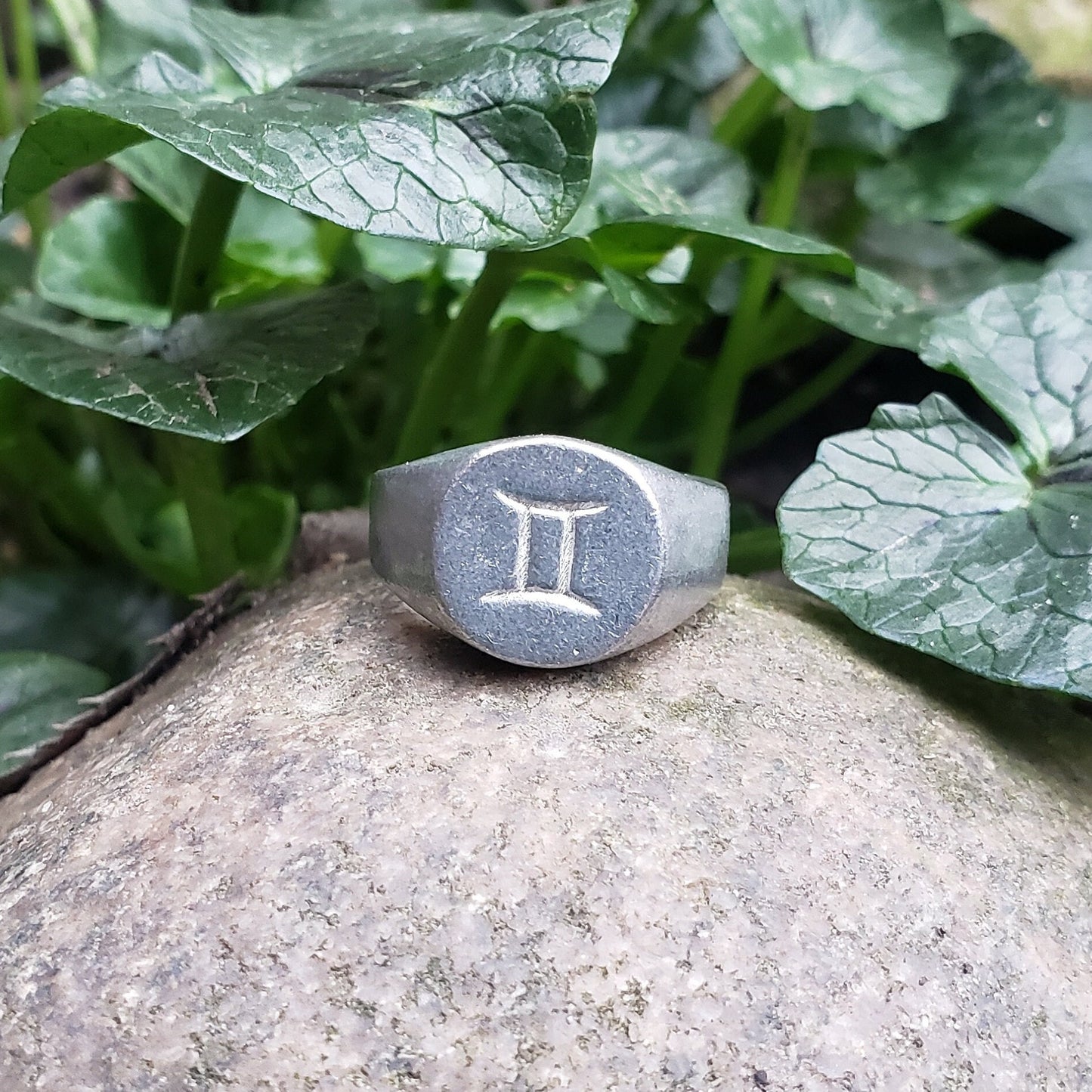 Gemini sign wax seal signet ring